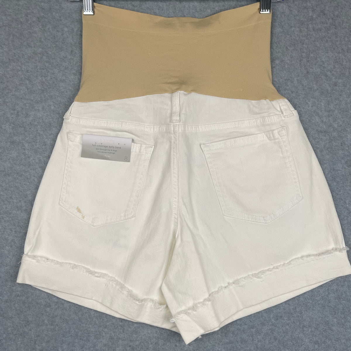 A Glow Maternity White Jeans Shorts Size 8