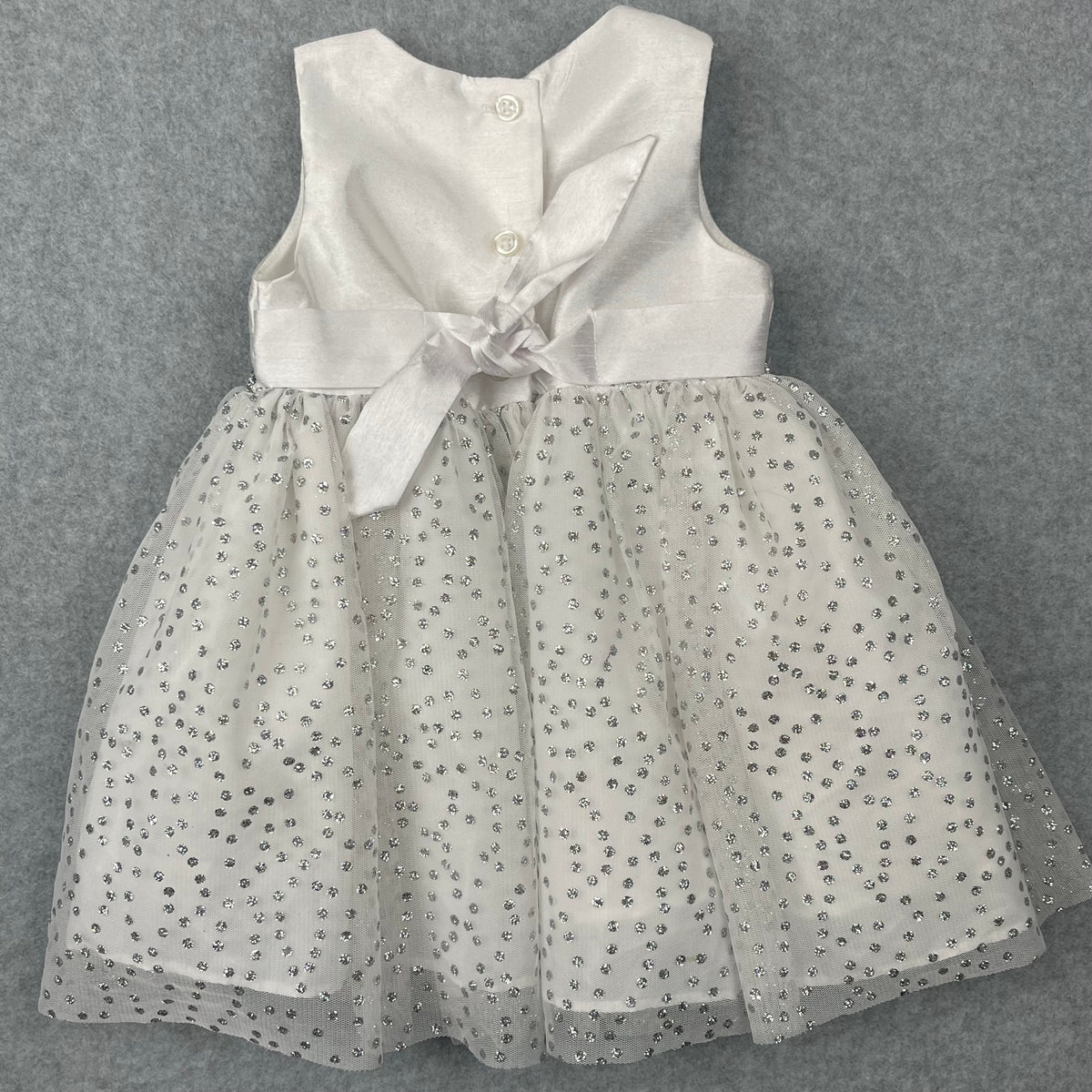 George White Silver Sparkle Dress Size 12 months