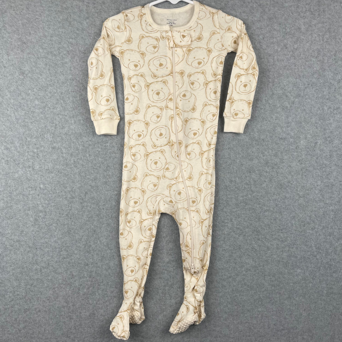 Member's Mark Teddy Bear Footed Pj Size 12 Months