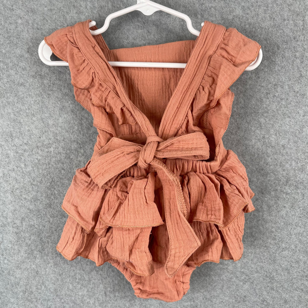 Baby Sleeveless Ruffle Romper Cotton size 12 months