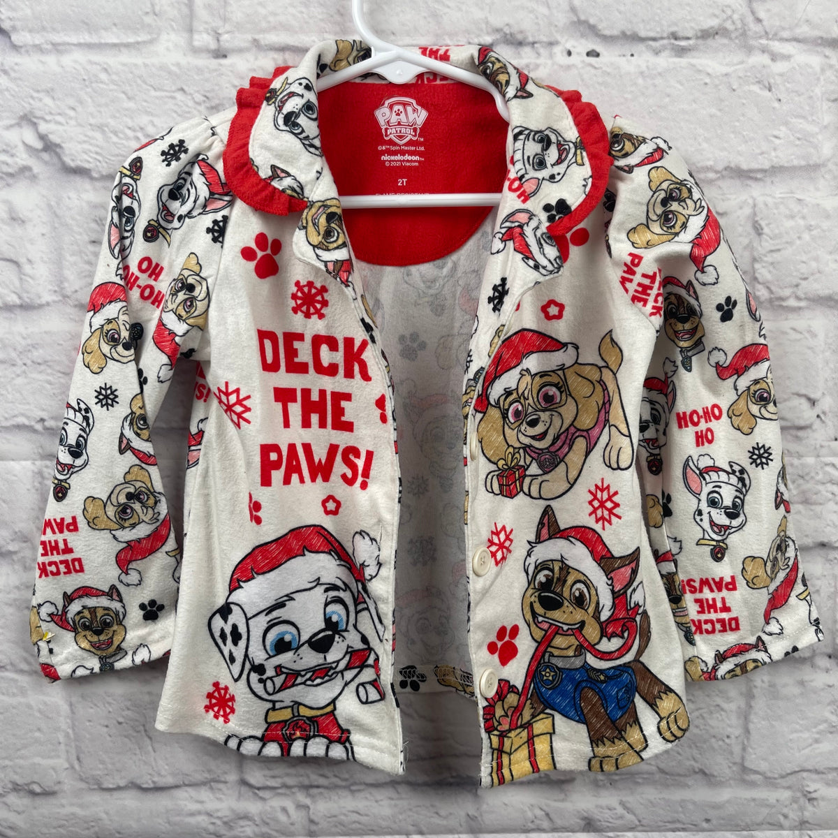Nickelodeon Paw Patrol Christmas Flannel top size 2T
